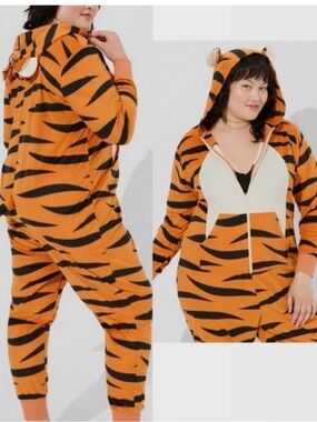 Tiger Striped Onesie Hoodie - Orange & Black Torrid/Disney